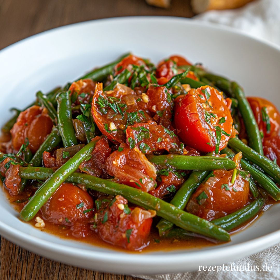 Grüne Bohnen mit Tomaten - Rezeptefundus
