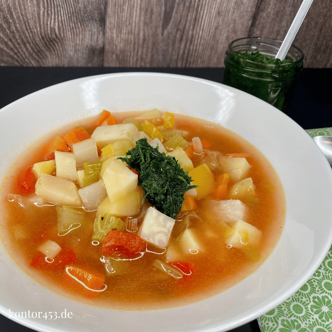 Gemüseeintopf mit Pesto - Rezeptefundus