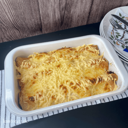 Überbackene vegetarische Wraps
