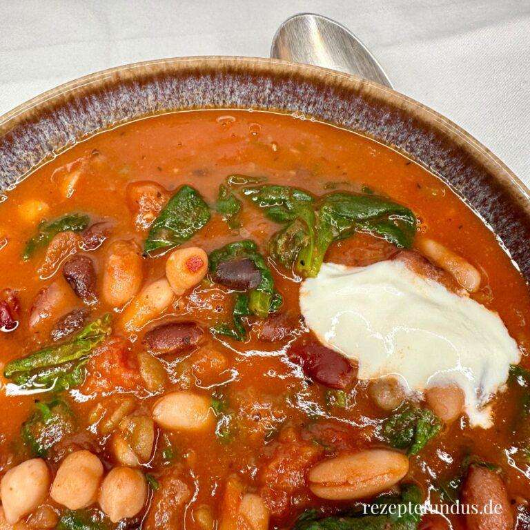 Bohneneintopf mit Tomaten und Spinat - Rezeptefundus