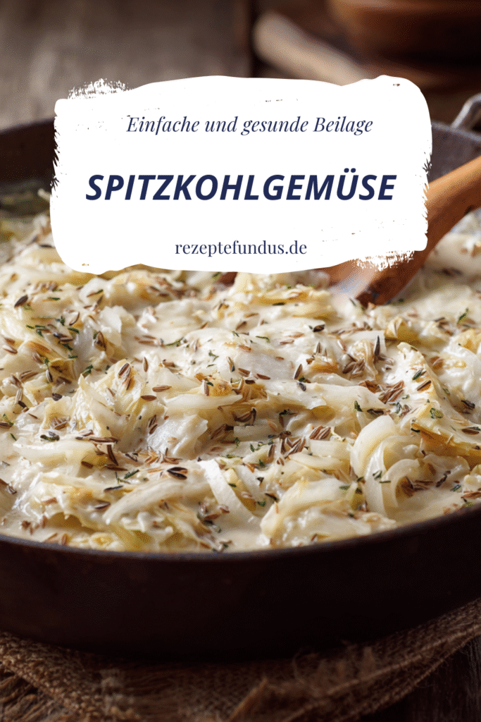 Spitzkohlgemüse – mild, cremig & gesund 3 Cremiges Spitzkohlgemüse mit Zwiebeln und Sahnesoße in einer Schüssel serviert, traditionelle gesunde Winterbeilage.