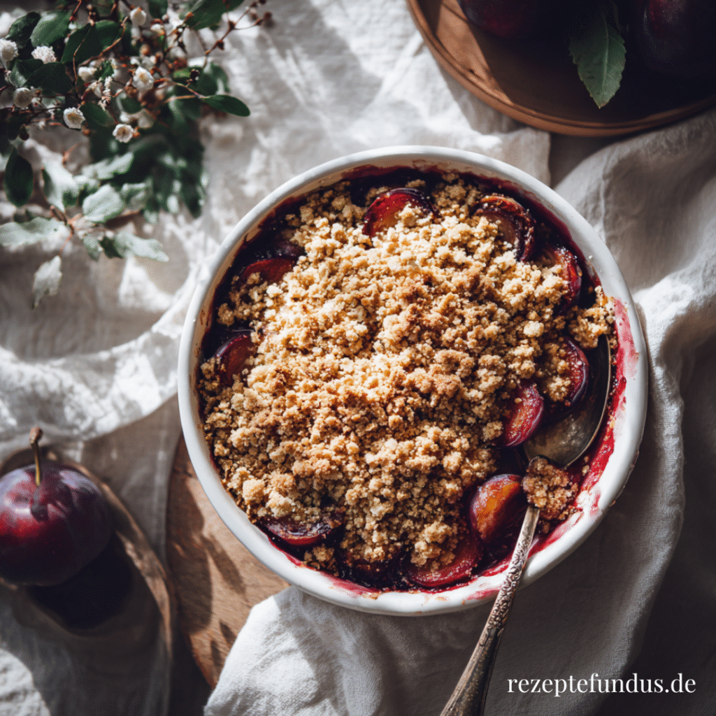 Zwetschgen-Crumble mit Nuss-Streuseln– gesund, knusprig & perfekt für ... Zwetschgen-Crumble mit Nuss-Streuseln– gesund, knusprig & perfekt für ...
